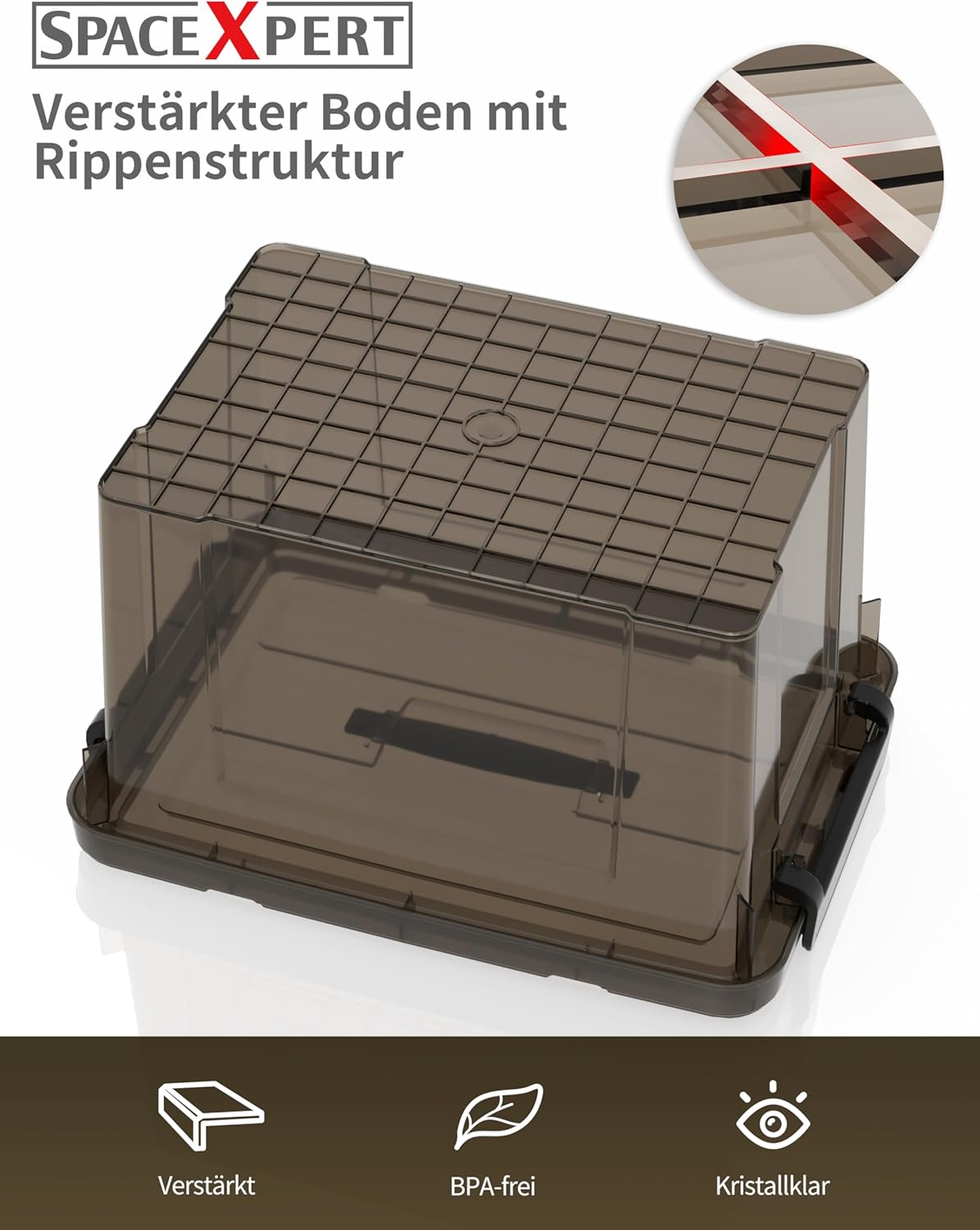 Opbergdozen – Opbergboxen – Opbergbakken – Organisatiedozen – Bewaarboxen – Set Van 6 – 65 Liter – Duurzaam PP Kunststof Met Handvat – Stapelbaar En Nestbaar
