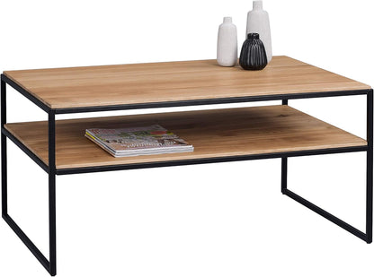 HomeTrends4You Mika 2 salontafel, hout, bruin, lengte 90 cm, breedte 60 cm, hoogte 45 cm
