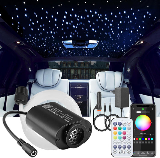 CHINLY Sterrenhemel auto glasvezel licht voor auto/plafond, 6 W Twinkle 400 stuks x 0,75 mm x 3 m