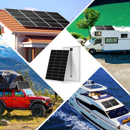 100W Zonnepaneel – Monokristallijn Paneel – Solar Module – Camping Zonnepaneel – 12V Oplader – Gehard Zonneglas – Voorgeboorde Gaten Montagemogelijkheid
