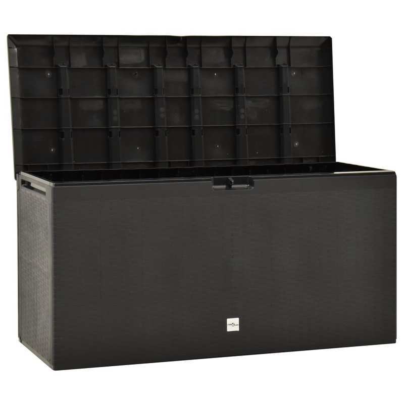 Opbergbox Tuin – Tuinkussenbox – Tuinkist – Kussenbox – Tuincontainer – 290L Inhoud – Duurzaam & Stabiel – Modern Antraciet Design – Weerbestendig