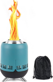 Vuurschaal - Vuurkorf - Vuurplaats - Tafelvuur - Tafelblad - Draagbaar - Pellet - Wood - Brandstof - Lichte - Duurzame - Marshmallow-roosterstokjes - met Draagtas - voor Buiten - Camping - Vis - Wandelen - RVS - 16.3 x 23.2 cm - Blauw