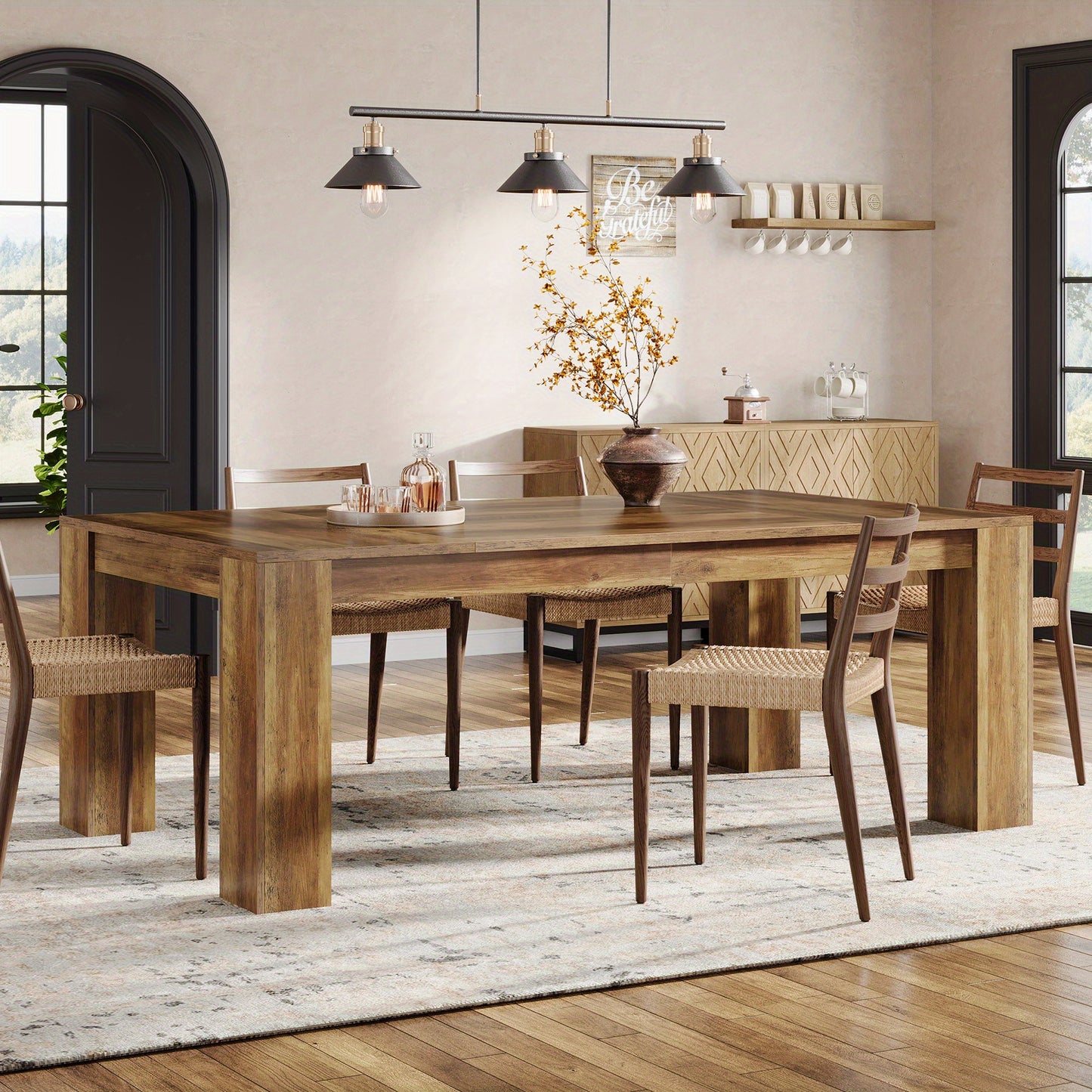 Eettafel – Tafel – Eetkamertafel – Keukentafel – Tafelblad – Rustiek-Modern – 160x80 cm – Massief Hout & Spaanplaat – Krasbestendig – Stevige Poten