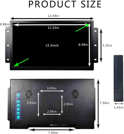 Touchscreen Monitor – Touchscreen Scherm – Interactief Display – Capacitive Touchscreen – Portable Monitor – 13,3 Inch FHD – Metaal Behuizing Met Speakers