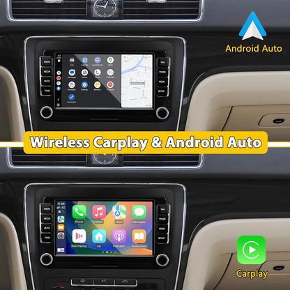 Autoradio – Headunit – Multimedia Systeem – Navigatiesysteem – Touchscreen – Android 13 – 7 Inch 1080p HD Scherm – Draadloze CarPlay & Android Auto