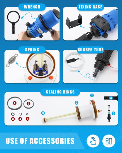 Wateraangedreven Doseerpomp 0,4% Tot 4% – Meststofinjector – Kunstmestinjector – Hydraulische Injector – Proportioneerpomp – Zonder Elektriciteit – 3/4 Inch Aansluiting