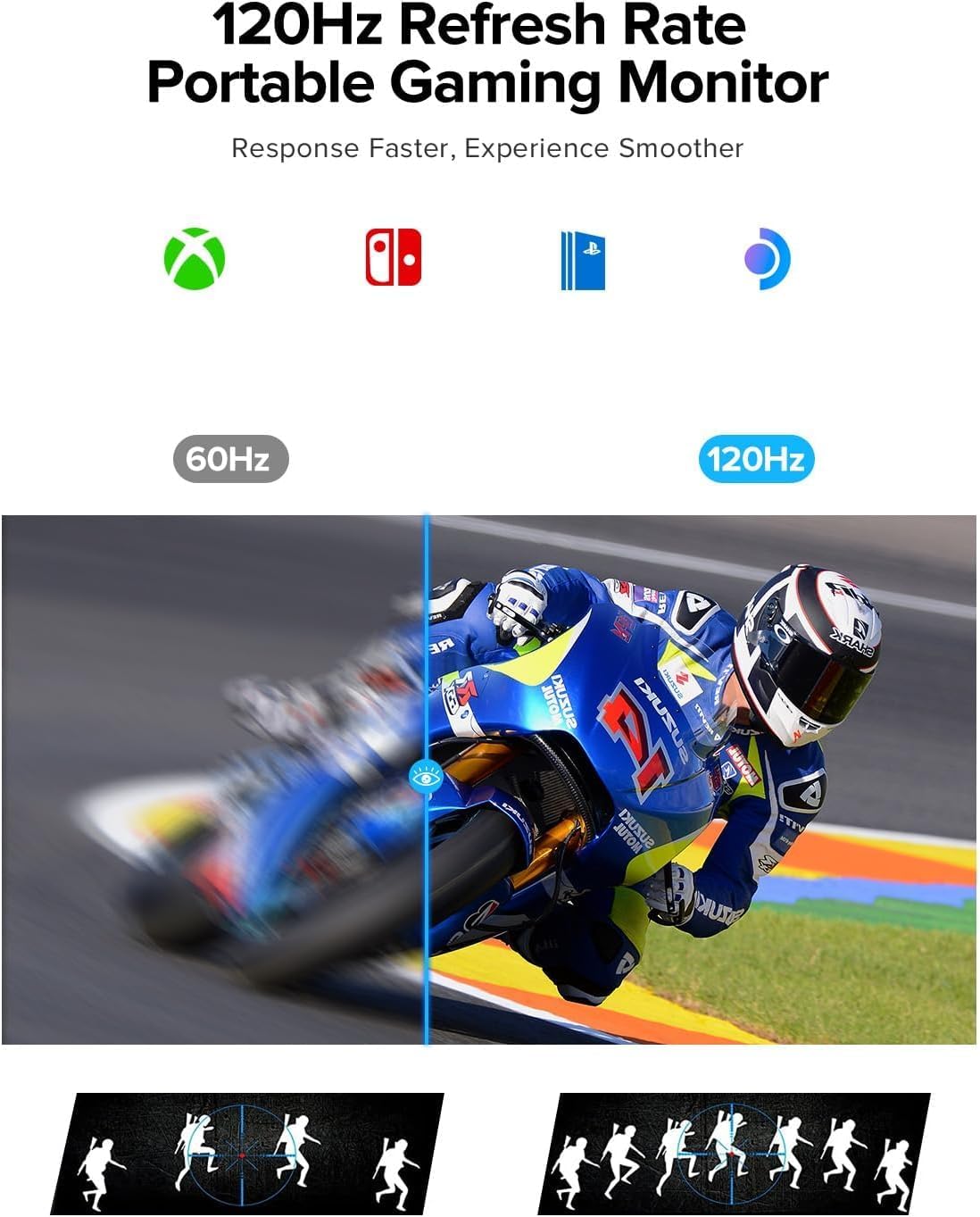 UPERFECT Portable Monitor Touch Screen 15.6 Inch 120Hz 1080P FHD Eye Care IPS Matte Ultra Thin Second Screen with 10800mAh Battery with HDMI USB C for Laptop PC Mobile Phone, Mobile Display - QUORE