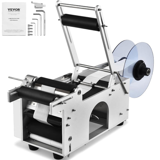VEVOR Halfautomatische ronde etiketteermachine, 20-50 stuks/min, elektrische fles label-applicator voor ronde flessen, ronde fles etiketteermachine geschikt voor diameter van