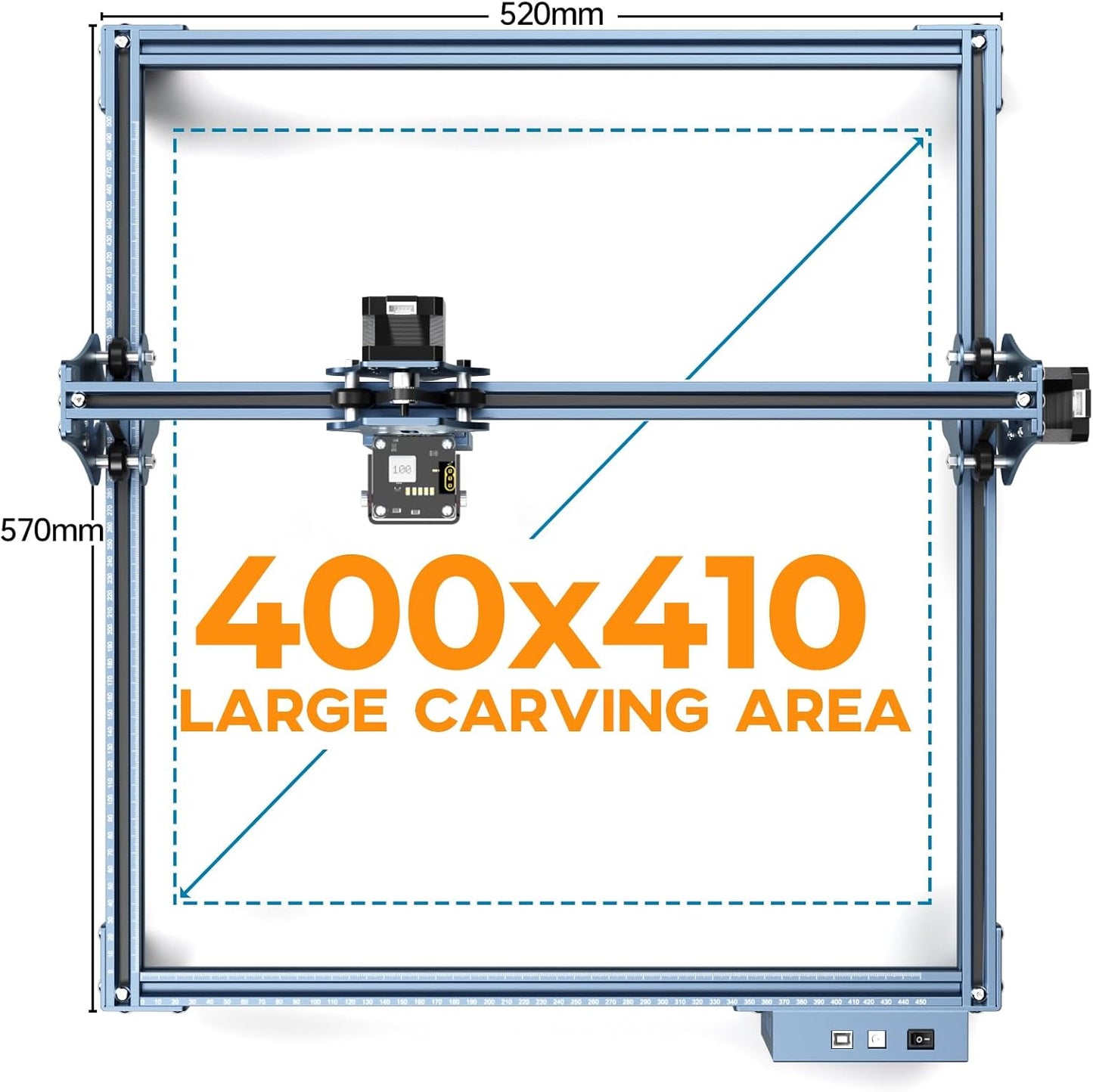Lasergraveermachine – Lasersnijmachine, Graveermachine, Lasergraveerder, Lasersnijder – Krachtige 10 W Diodelaser – Ultranauwkeurige 0,01 Mm Graveernauwkeurigheid