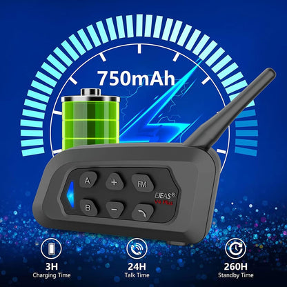 EJEAS V4C Plus 2 Pcs Professional Football Referee Bluetooth Intercom, 1200 Meters, 4 People Simultaneously Duplex Speaking for Football and Handball Referees