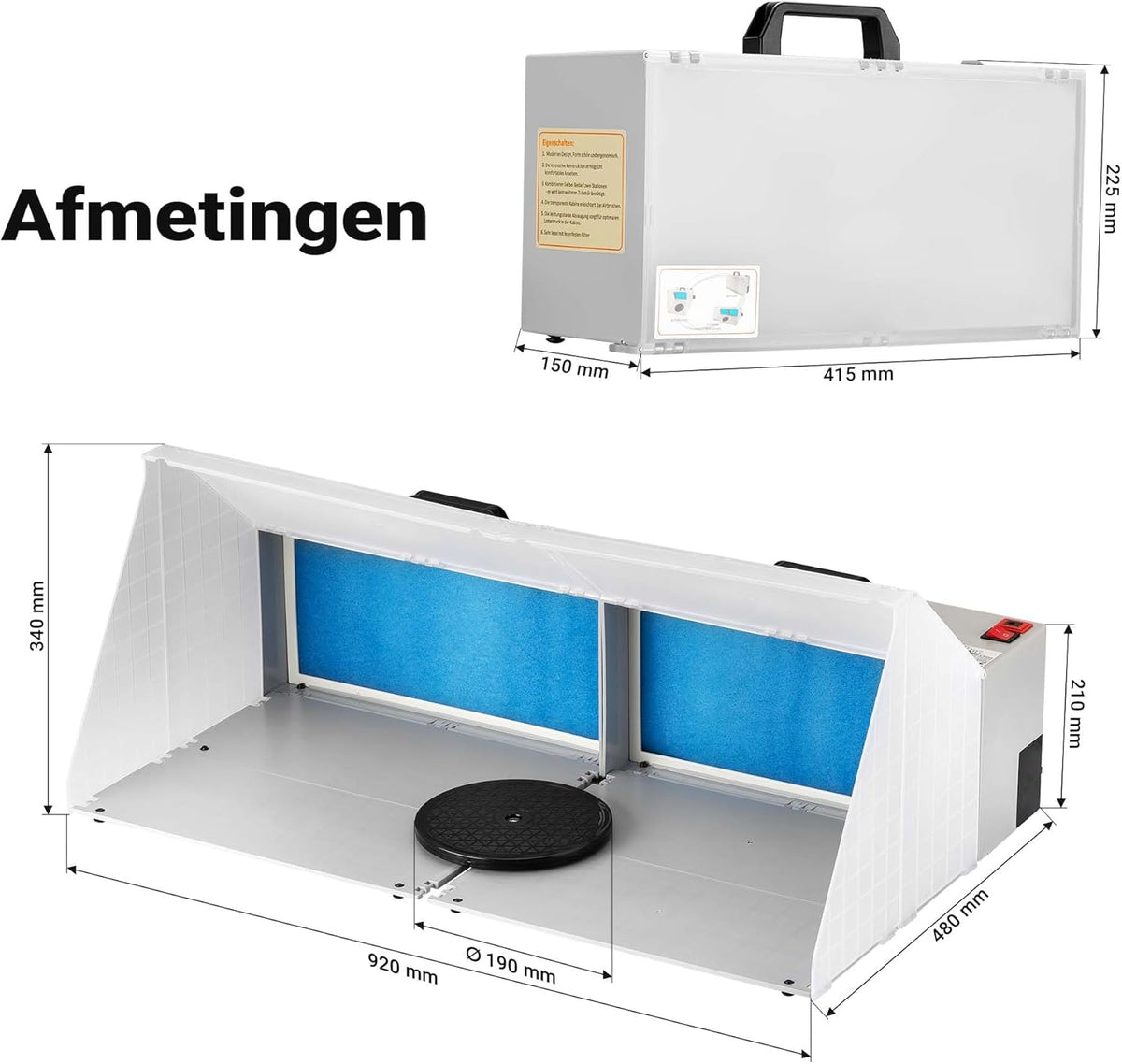 Wiltec dubbel afzuigsysteem 8 m³/min voor verf- en soldeerdampen, afzuiginstallie voor het wegzuigen van lucht bij fijne deeltjes