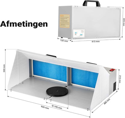 Wiltec dubbel afzuigsysteem 8 m³/min voor verf- en soldeerdampen, afzuiginstallie voor het wegzuigen van lucht bij fijne deeltjes