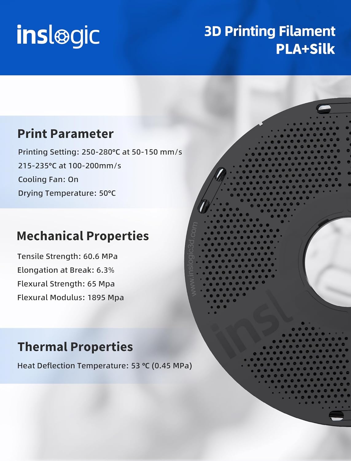 3D Printen Filament – PLA Filament – Zijde Filament – Monochroom Filament – 3D Pen Filament – Zijdeachtige Glans – 10 Kg (10x1 Kg) – 1,75 mm Geschikt voor FDM Printers