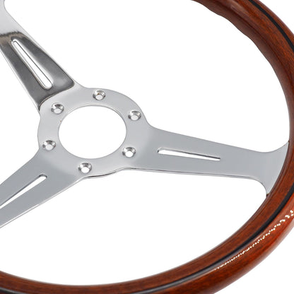 Sportief Houten Stuur – Stuurwiel – Sportstuur – Auto Stuur – Race Stuur – 350 mm Diameter – Nardi-Type Bevestiging