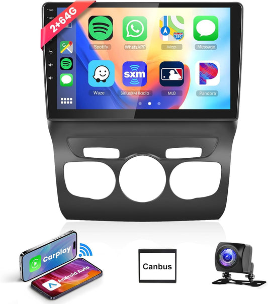 Podofo Carplay Android autoradio met GPS voor Citroen C4L C4 DS4 2013-2017, 2G+64G HiFi Android Auto 10,1" touchscreen WiFi Bluetooth FM RDS radio Mirror Link USB autonavigatie video stereo speler