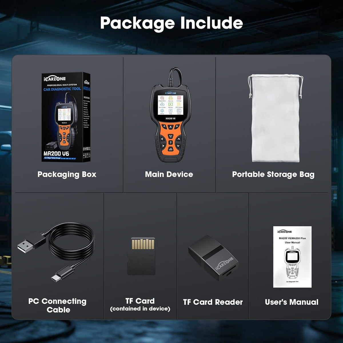 MA200 V6 OBD2 Scanner for Ben.z/Land Rover/Porsche/BM.W/Volvo/V.A.G, All System Car Diagnostic Tool with 6 Services, Oil/BMS/EPB/SAS/DP-F/TPMS Reset, Auto VIN, Battery Test, Lifetime Update