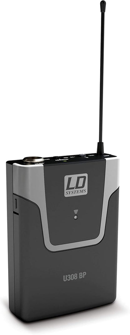 LD Systems U308 BPH - radiosysteem met bodypack en headset - 863-865 MHz + 823-832 MHz