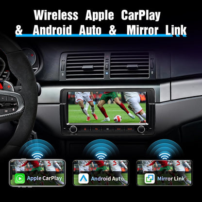 8,8'' Android 14 autoradio voor BMW E46 M3 / Rover 75 / MG ZT | 1-DIN in-dash radio met draadloos CarPlay & Android Auto | 4G LTE internet | 4GB RAM 64GB | GPS-navigatie | HD IPS touchscreen