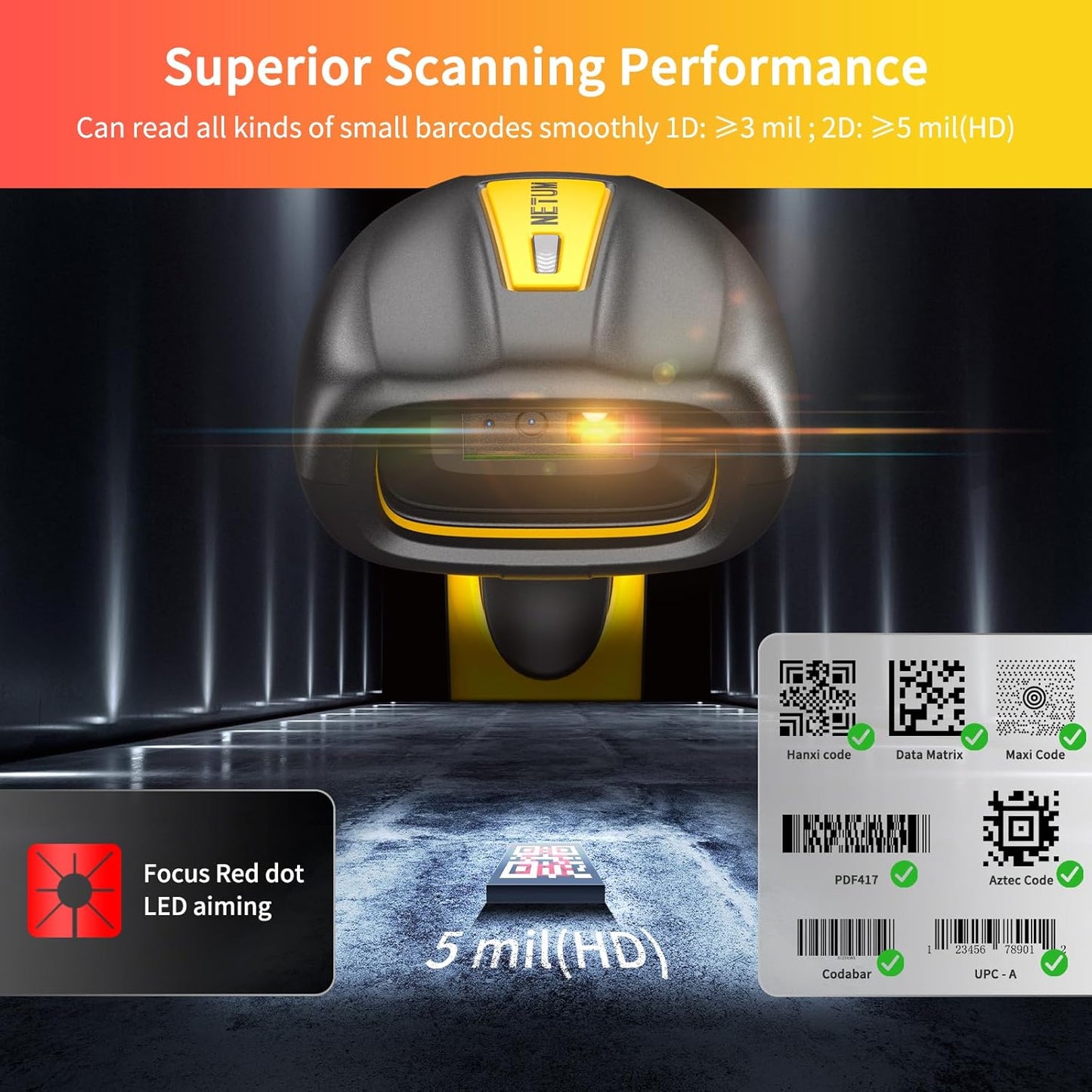 NETUM Industriële Barcode Scanner RD-SERIE (2D-RD1202W)