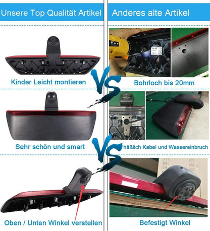HD derde dak remlicht achteruitrijcamera dakcamera parkeerhulp + 4,3 inch LCD achteruitkijkspiegel transporter voor derde 3 van remlicht Van Brake Light