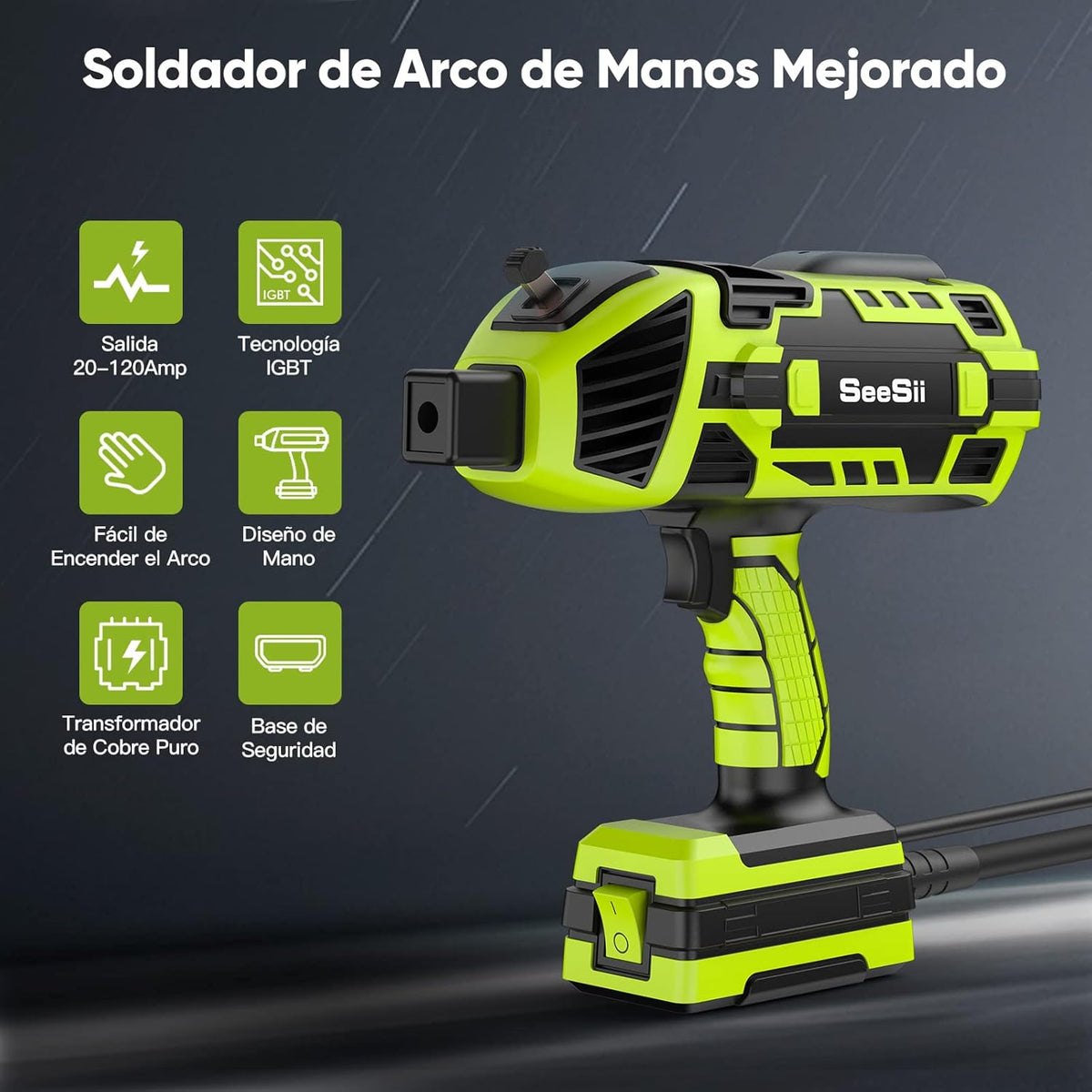 SEESII Handheld Lasapparaat 220V ARC Lasapparaat voor draadstaven van 3,2 mm tot 2,4 mm (met veiligheidsbril) 120A Draagbare Elektrode met IGBT-inverter