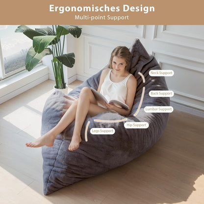 MAXYOYO Giant Bean Bag Bed, Square Bean Bag Chair, Large Sofa with Plush Cover and Fluffy Filling for Adults, Couples and Guests (Charcoal, 150x200cm)