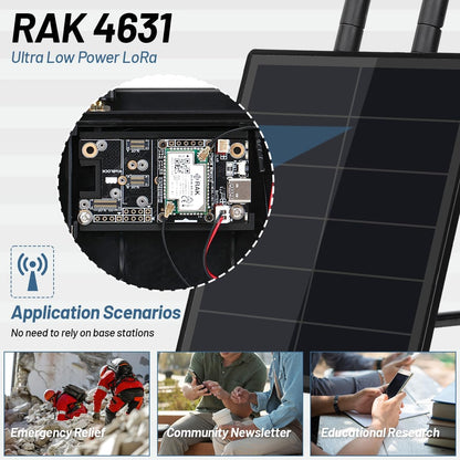 D5 Solar Lora Node Repeater met controller, Lora Module RAK19007 RAK4631 Board en 868 MHz Lora Antenna 2.4g, zonnepaneel ingebouwd in 5000 mAh batterij voor meshtastische radio Lorawan