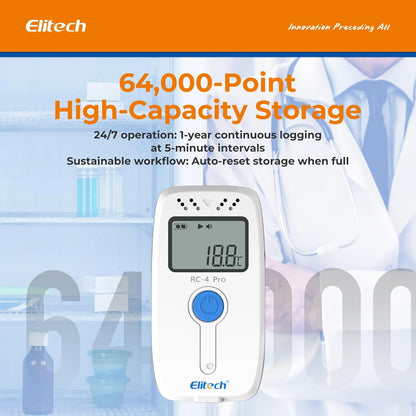 Elitech Data logger Temperatuur Data Recorder, Met Externe Temperatuursensor RC-4 10PCS