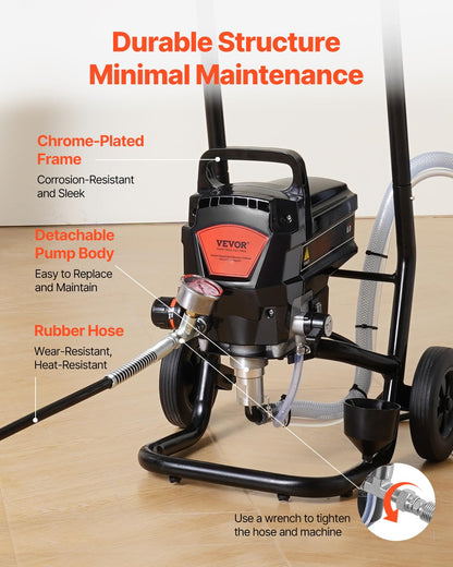 Airless Verfspuit – Verfspuitapparaat – Spuitpistool – Verfspuitmachine – Airless Spuitsysteem – 950 W Motor – 3000 PSI Hogedruk