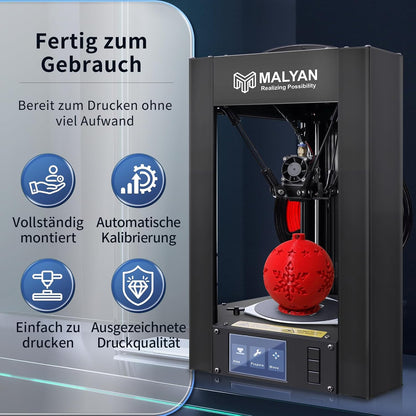 MALYAN M300 Mini Delta 3D-printer, kant-en-klaar gemonteerde FDM 3D-printer voor kinderen en beginners, microSD-kaart vooraf geïnstalleerd met printbare 3D-modellen, afdrukformaat 110 x 120 mm