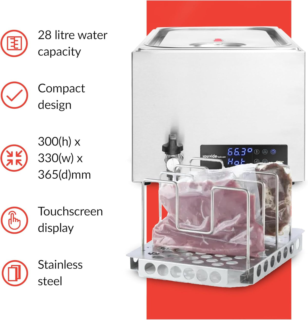 SousVideTools - Compact Waterbad, 28 Liter