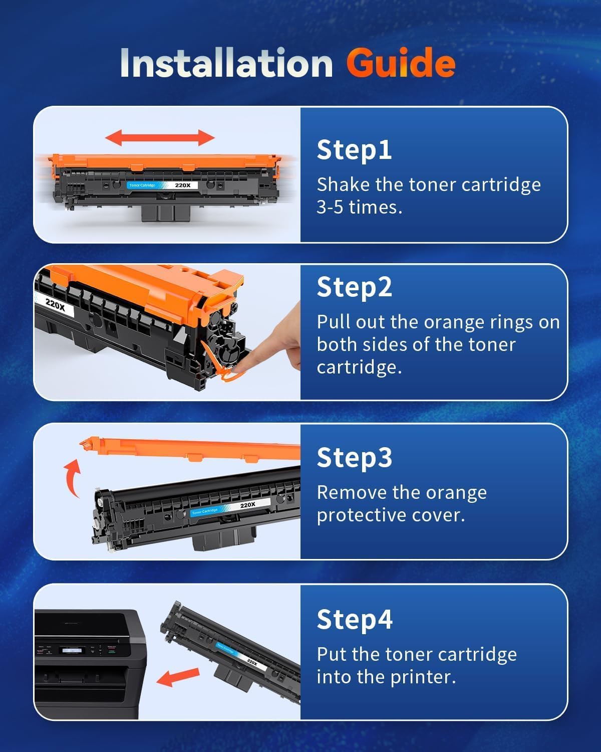 Compatibele Tonerset 220X – Toner Cartridge – Vervanging Toner – Toner Voor Printer – Laserjet Toner – Hoge Capaciteit 7500 Pagina’s – Levende Kleurkwaliteit