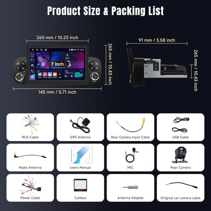 Autoradio – Auto Radio – Car Stereo – Multimedia Speler – Navigatiesysteem – Android 13 Systeem – 7 Inch Touchscreen