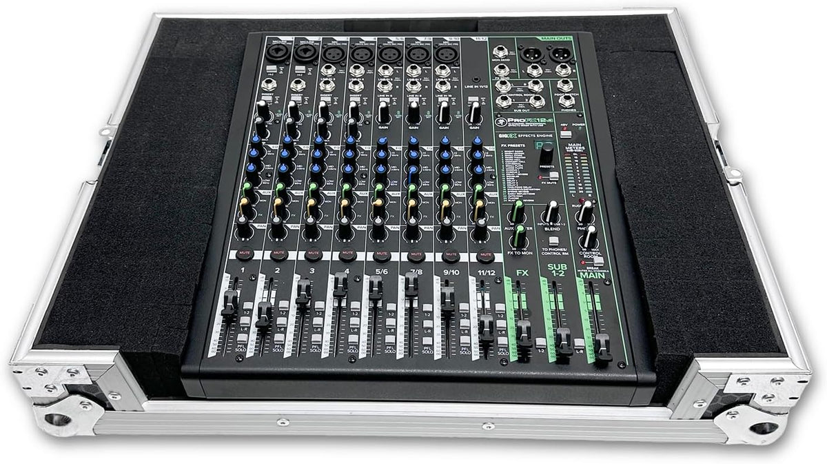 Flight Case – DJ-Koffer – Mixerkoffer – Controllerkoffer – PA-Mixerkoffer – Large 530 X 430 X 162 Mm Zwart – Aanpasbare Pick & Pluck Foam – 7 Mm Multiplex Met Aluminium Frame