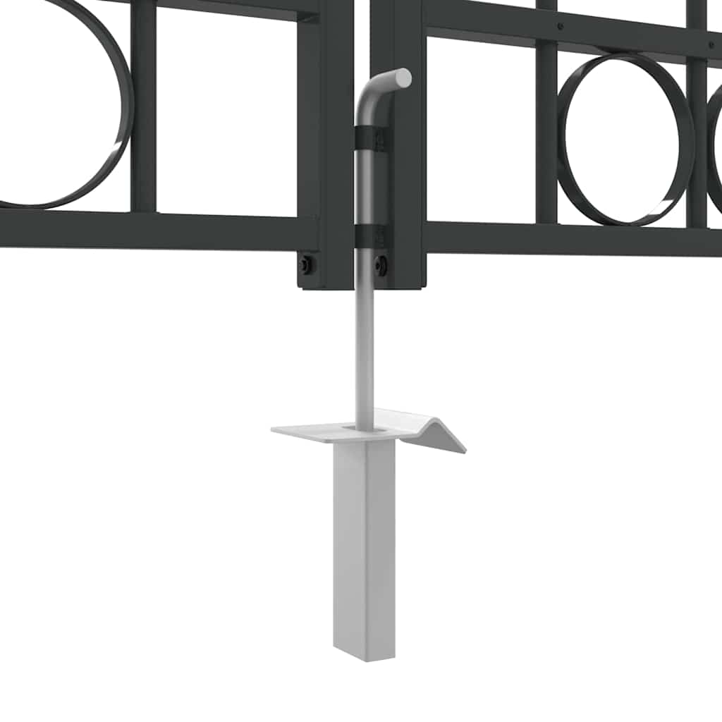 Metalen Poort – Buitendeur – Tuinpoort – Ingangspoort – Opritpoort – Matgrijs – Privacyborgend – Weerbestendig Design