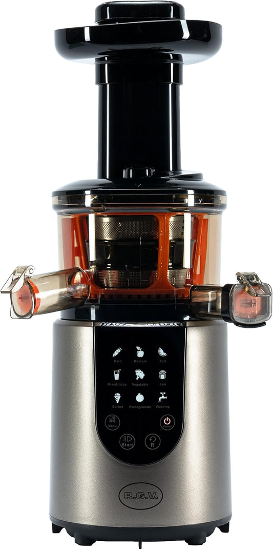 Sapcentrifuge – Slowjuicer – Sapmaker – Fruitpers – Juicer – Zilverkleurig – Digitaal Touchscreen – 3 Snelheden 45/50/55 TPM