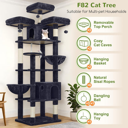 Krabpaal XXL – Kattenboom – Kattentoren – Krabmeubel – Speelmeubel Kat – 209 cm Hoog – Stevige Stabiele Constructie