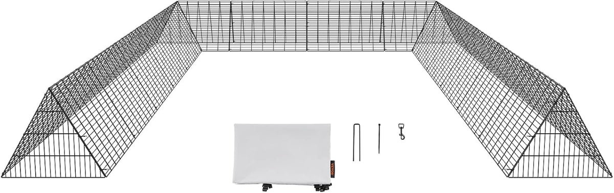 VEVOR Chicken Tunnels 600 x 400 x 61.5 cm (LxWxH) Chicken Tunnels Garden Portable Outdoor Chicken Tunnels with Corner Frames 2 Sets for Chickens Ducks Rabbits - QUORE