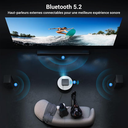 [1500 ANSI/Autofocus/Keystone] HAPPRUN 4K Ultra HD Projector, Home Cinema Beamer met WiFi 6 & Bluetooth 5.2, 300” Scherm met 50% Zoom, Compatibel met Mobiel/TV-Stick/PC / PS5