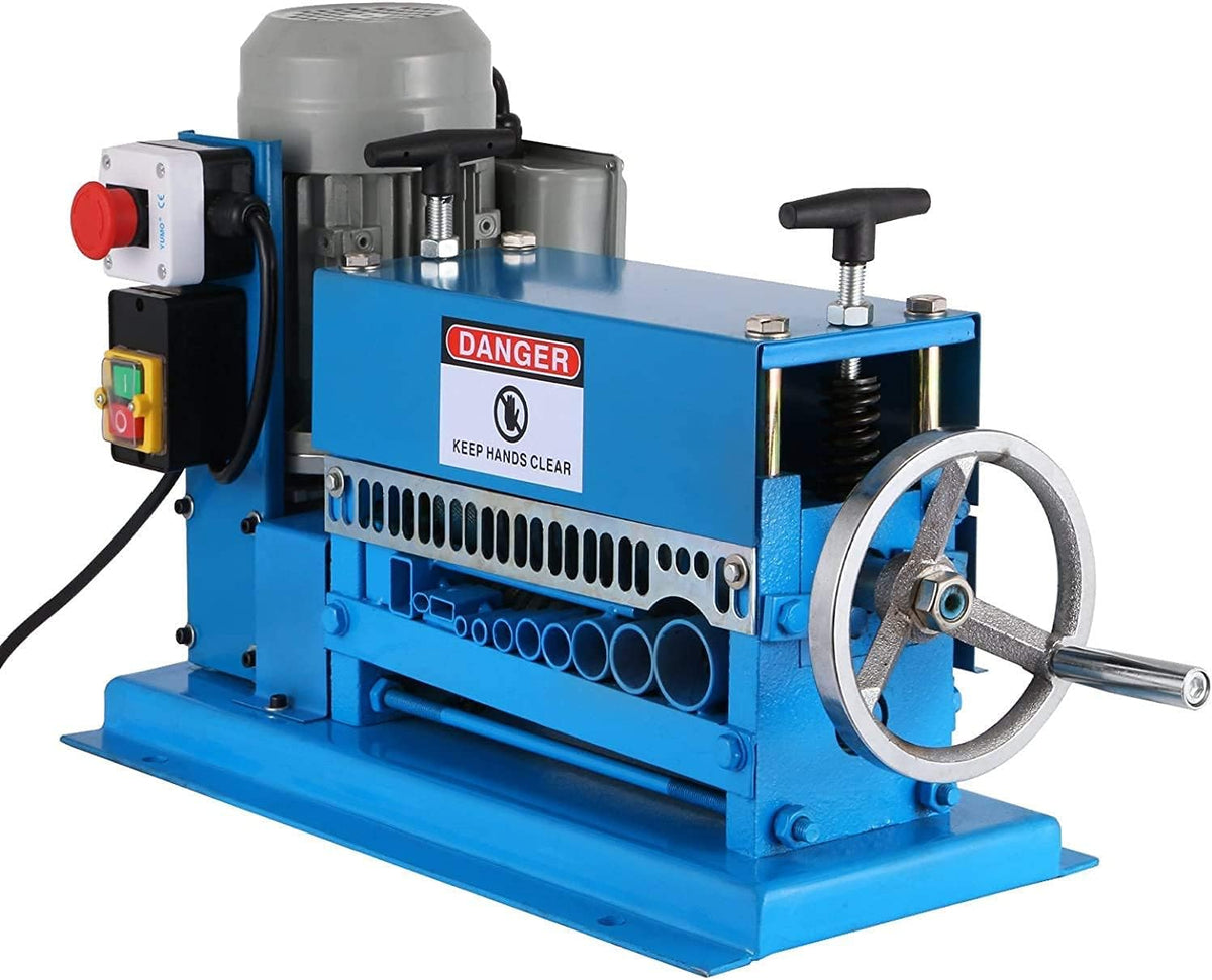VEVOR cable stripping machine 1.5-38mm, stripping machine electric 370W, cable strip machine, wire stripping machine 370W, Wire Peeling Cutting Machine, Cable Stripping Tool, metal strip cable type with 10 electric cable cutters with blades 15m/min. 220V