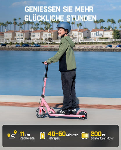 FanttikRide T9 Elektrische step voor kinderen van 1,3 tot 1,7 m, snelheden van 11/16/19 km/u, led-batterij-indicator, in hoogte verstelbaar, opvouwbaar, elektrische step voor kinderen, tot 40 minuten
