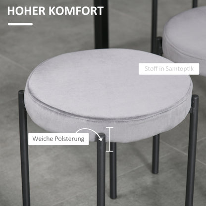 Stapelbare Krukken – Barstoelen – Keukenkrukken – Eetkamerstoelen – Zitkrukken – Set Van 4 – Fluwelen Zitting – Stevige Metalen Constructie