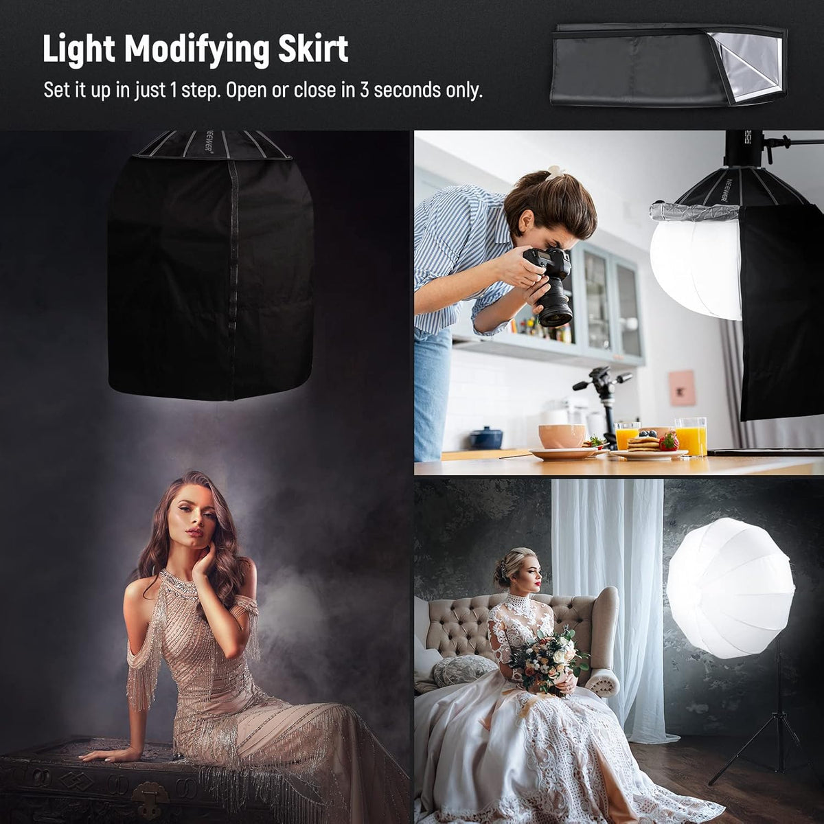 Lantaarn Softbox – Softbox – Lichtdiffuser – Studiolamp – Videolamp – 90 Cm / 35 Inch – Bowens Mount – 360° Lichtverdeling