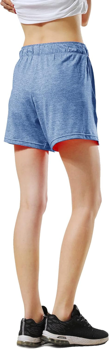 Liberty Imports dames Yoga-Short 5-inch Yoga Training Shorts With Zipper Pockets