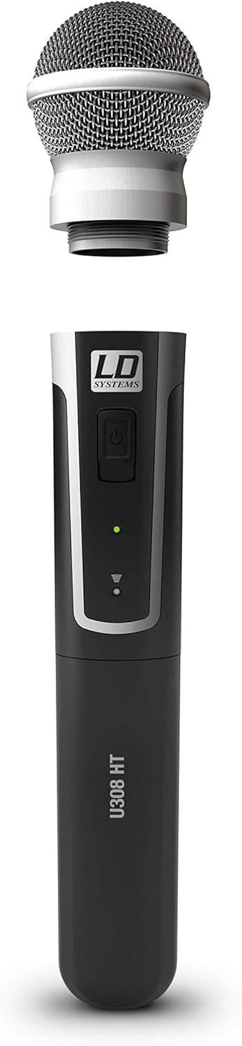Draadloze Handmicrofoon – Handzender – Dynamische Microfoon – Zangmicrofoon – Spreekmicrofoon – 823-832 MHz + 863-865 MHz – 12 Kanalen – Meer Dan 10 Uur Gebruiksduur