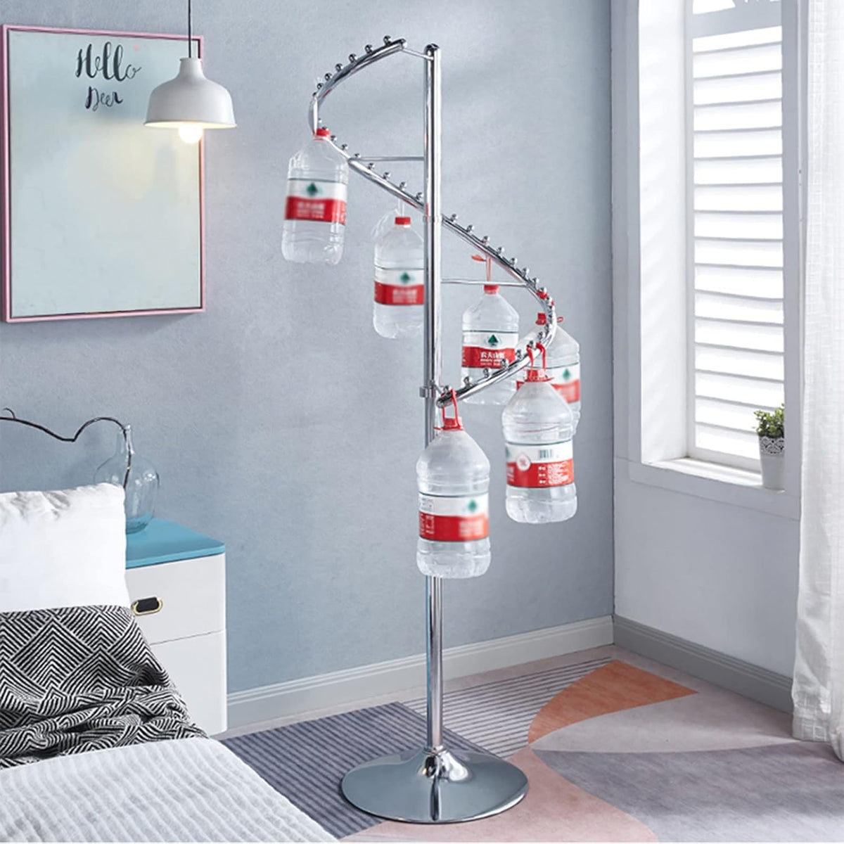 Spiraal roterend kledingrek, 38 ballen heavy duty kledingrek, staande metalen stevige vrijstaande hanger voor boetiek slaapkamer ruimtebesparend (kleur: goud, maat: 180 cm)