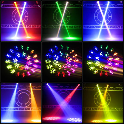 Moving Head LED 230W Disco Light RGBW Disco Light Party Light DMX512 Strobe Light 16CH Stage Lighting for Bar Club Concert, Birthday, Theatre, Wedding, Light Show (Orange) - QUORE