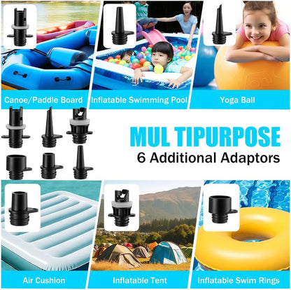 OBEST Elektrische SUP-pomp, 20 psi, draadloze hogedrukluchtpomp, tweetraps opblazen/leegloop, automatische uitschakelfunctie, geschikt voor kajaks, matras, watersport