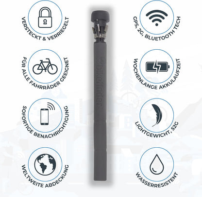 Van BikeFinder GPS-fietstracker, verborgen in het stuur, fietsdetectieapparaat, anti-diefstal, diefstalbeveiliging, simkaart inclusief ABO vereist