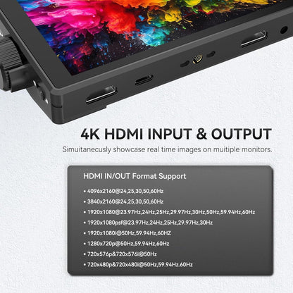 Desview A5 camera Field Monitor Touchscreen 5,5 inch, cameramonitor Full HD 1920 x 1080 IPS met 4K HDMI 2.0 Loop In/Out, 3D LUT Video Peaking Focus Assist voor DSLR